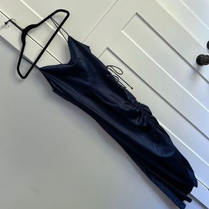 FashionNova satin navy dress